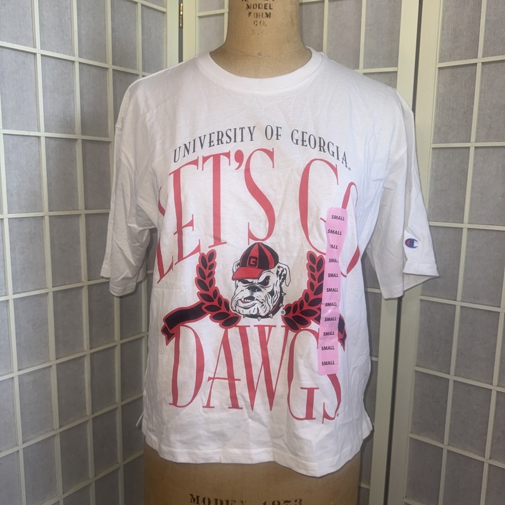 Let's Go Dawgs UGA Champion Georgia Bulldogs Football Crop Top Game Day T Shirt